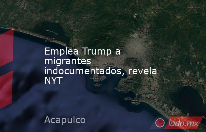 Emplea Trump a migrantes indocumentados, revela NYT. Noticias en tiempo real
