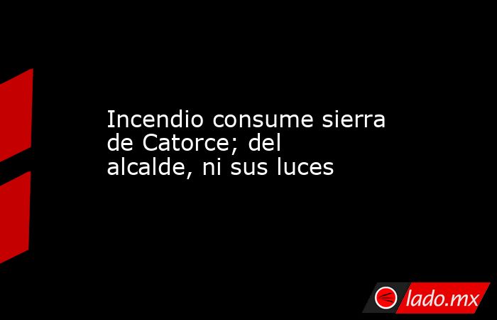 Incendio consume sierra de Catorce; del alcalde, ni sus luces. Noticias en tiempo real