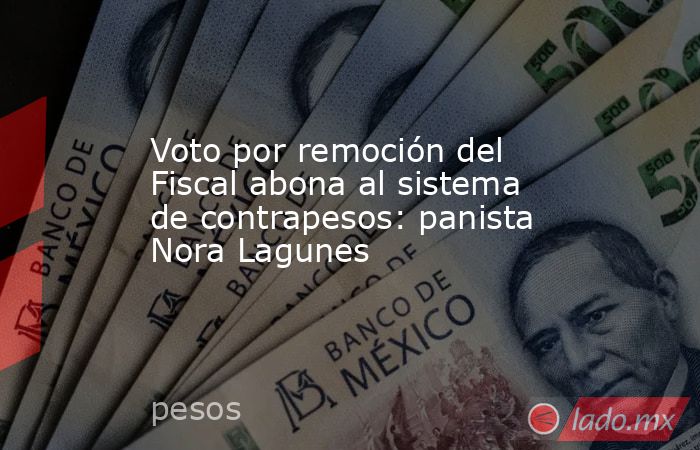 Voto por remoción del Fiscal abona al sistema de contrapesos: panista Nora Lagunes. Noticias en tiempo real