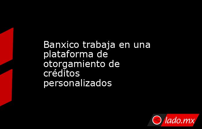 Banxico trabaja en una plataforma de otorgamiento de créditos personalizados. Noticias en tiempo real