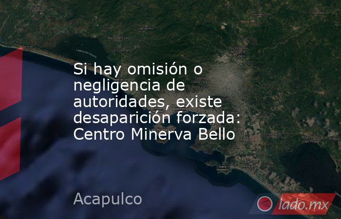 Si hay omisión o negligencia de autoridades, existe desaparición forzada: Centro Minerva Bello. Noticias en tiempo real