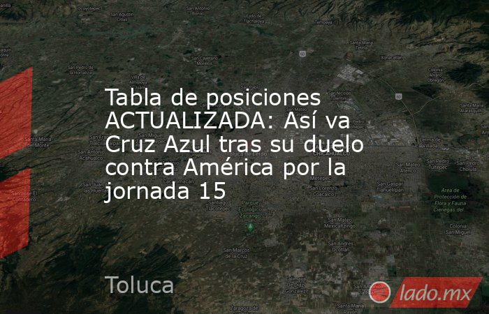 Tabla de posiciones ACTUALIZADA: Así va Cruz Azul tras su duelo contra América por la jornada 15. Noticias en tiempo real