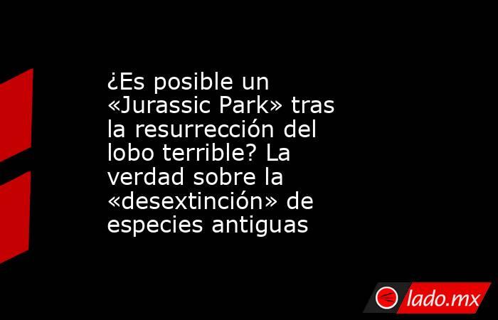 ¿Es posible un «Jurassic Park» tras la resurrección del lobo terrible? La verdad sobre la «desextinción» de especies antiguas. Noticias en tiempo real