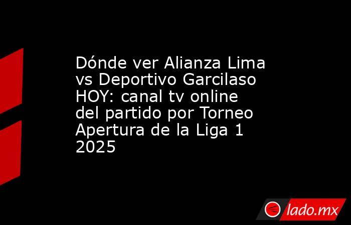 Dónde ver Alianza Lima vs Deportivo Garcilaso HOY: canal tv online del partido por Torneo Apertura de la Liga 1 2025. Noticias en tiempo real