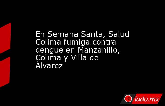 En Semana Santa, Salud Colima fumiga contra dengue en Manzanillo, Colima y Villa de Álvarez. Noticias en tiempo real