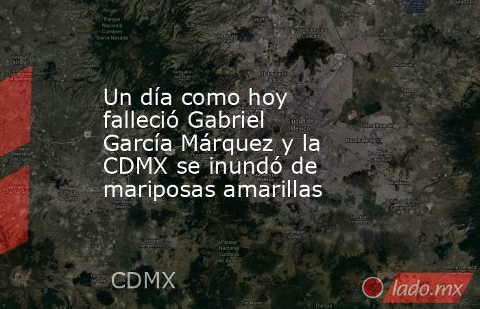 Un día como hoy falleció Gabriel García Márquez y la CDMX se inundó de mariposas amarillas . Noticias en tiempo real