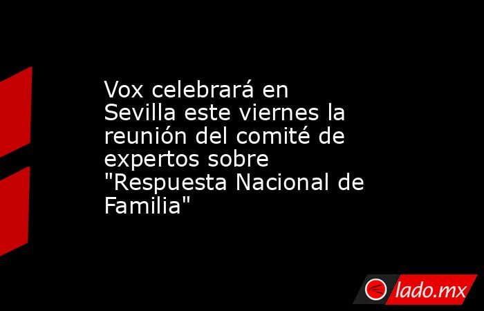 Vox celebrará en Sevilla este viernes la reunión del comité de expertos sobre 