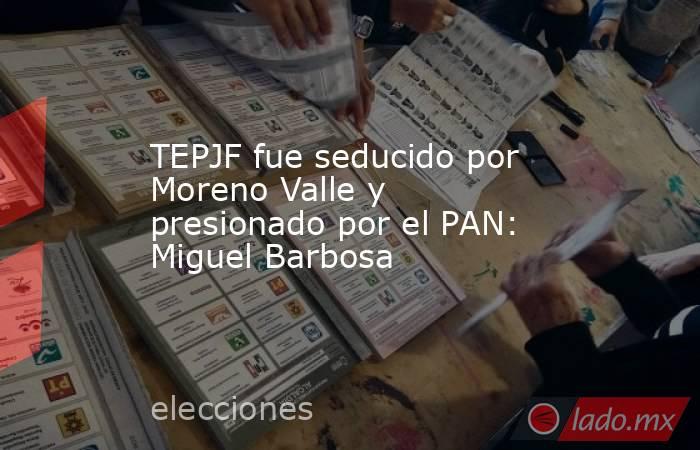 TEPJF fue seducido por Moreno Valle y presionado por el PAN: Miguel Barbosa. Noticias en tiempo real