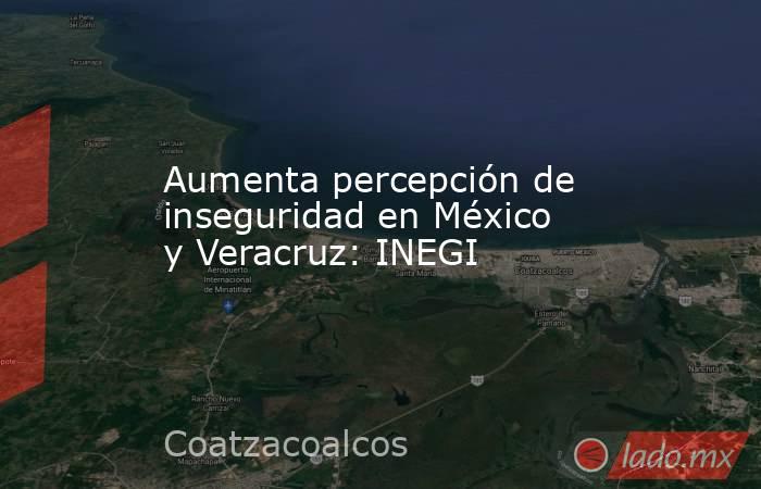 Aumenta percepción de inseguridad en México y Veracruz: INEGI. Noticias en tiempo real