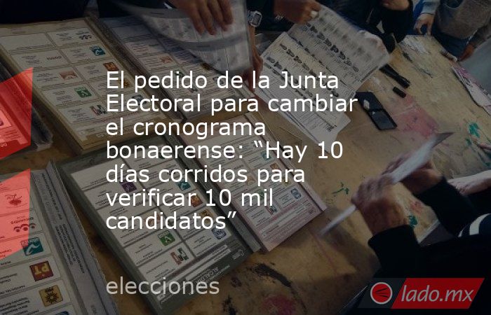 El pedido de la Junta Electoral para cambiar el cronograma bonaerense: “Hay 10 días corridos para verificar 10 mil candidatos” . Noticias en tiempo real