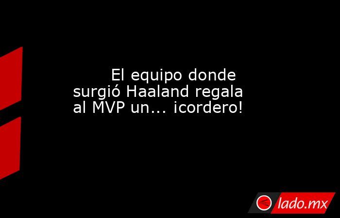                                                                                                        El equipo donde surgió Haaland regala al MVP un... ¡cordero!                                                                                            . Noticias en tiempo real