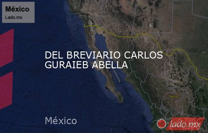 DEL BREVIARIO CARLOS GURAIEB ABELLA. Noticias en tiempo real