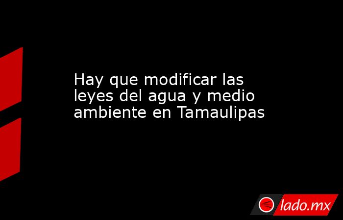Hay que modificar las leyes del agua y medio ambiente en Tamaulipas. Noticias en tiempo real