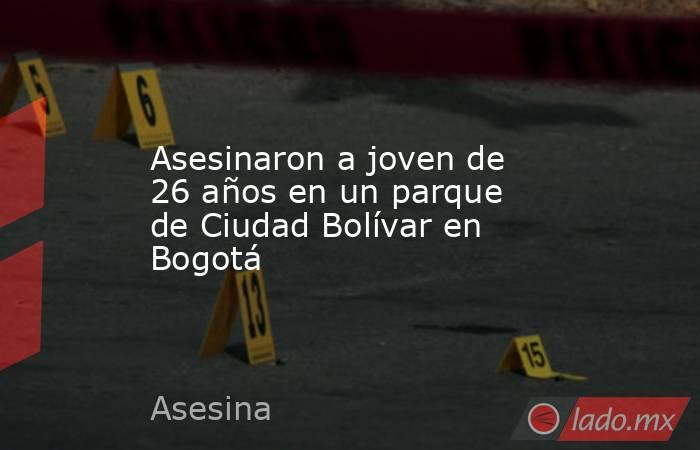 Asesinaron a joven de 26 años en un parque de Ciudad Bolívar en Bogotá. Noticias en tiempo real