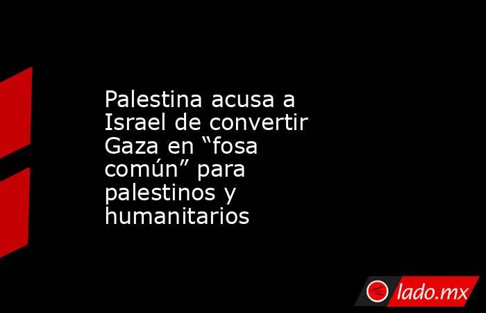 Palestina acusa a Israel de convertir Gaza en “fosa común” para palestinos y humanitarios. Noticias en tiempo real