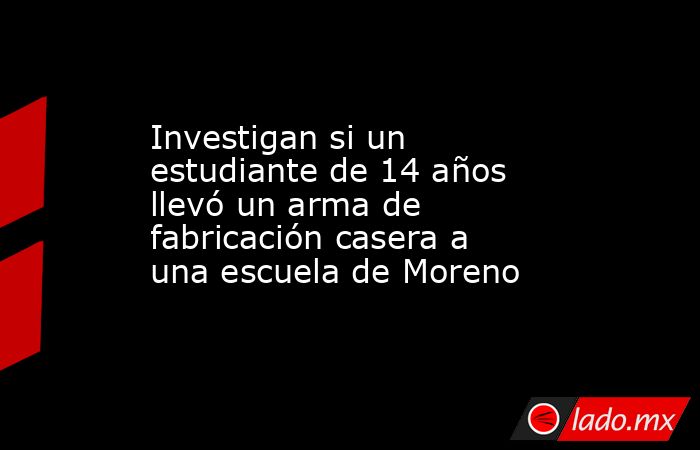 Investigan si un estudiante de 14 años llevó un arma de fabricación casera a una escuela de Moreno. Noticias en tiempo real