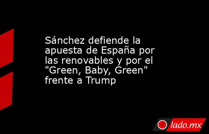 Sánchez defiende la apuesta de España por las renovables y por el 
