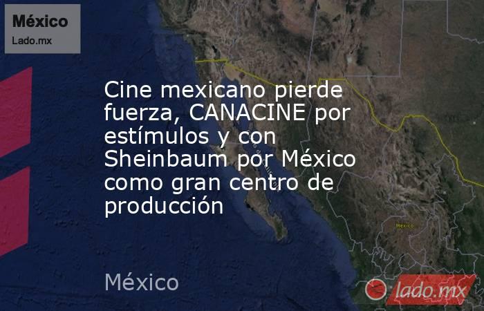 Cine mexicano pierde fuerza, CANACINE por estímulos y con Sheinbaum por México como gran centro de producción. Noticias en tiempo real