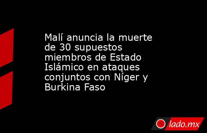 Malí anuncia la muerte de 30 supuestos miembros de Estado Islámico en ataques conjuntos con Níger y Burkina Faso. Noticias en tiempo real