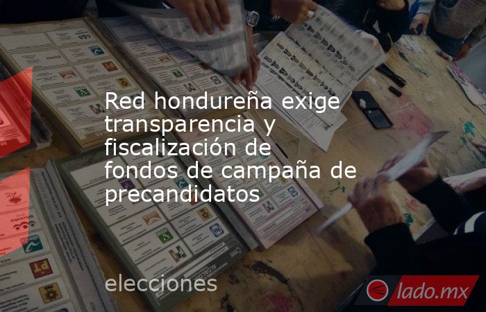 Red hondureña exige transparencia y fiscalización de fondos de campaña de precandidatos. Noticias en tiempo real