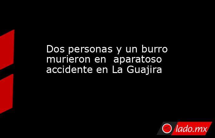 Dos personas y un burro murieron en  aparatoso accidente en La Guajira . Noticias en tiempo real