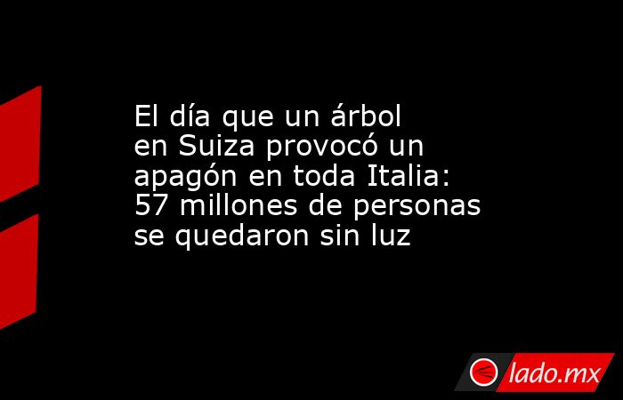 El día que un árbol en Suiza provocó un apagón en toda Italia: 57 millones de personas se quedaron sin luz. Noticias en tiempo real
