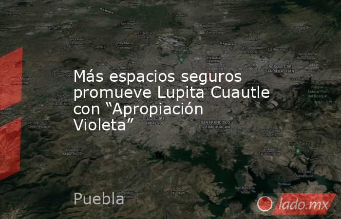 Más espacios seguros promueve Lupita Cuautle con “Apropiación Violeta”. Noticias en tiempo real