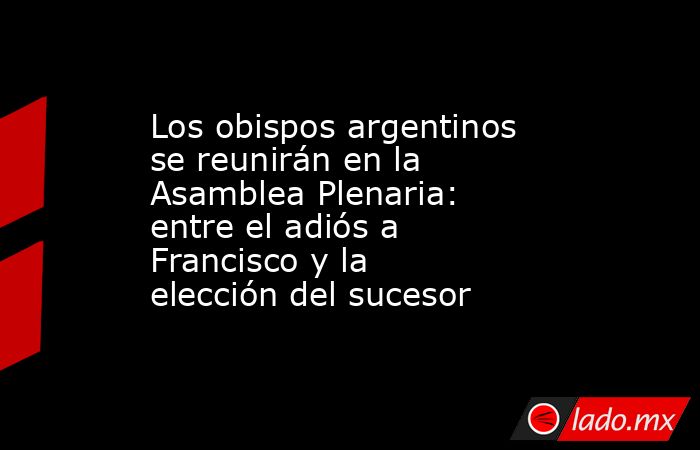 Los obispos argentinos se reunirán en la Asamblea Plenaria: entre el adiós a Francisco y la elección del sucesor . Noticias en tiempo real