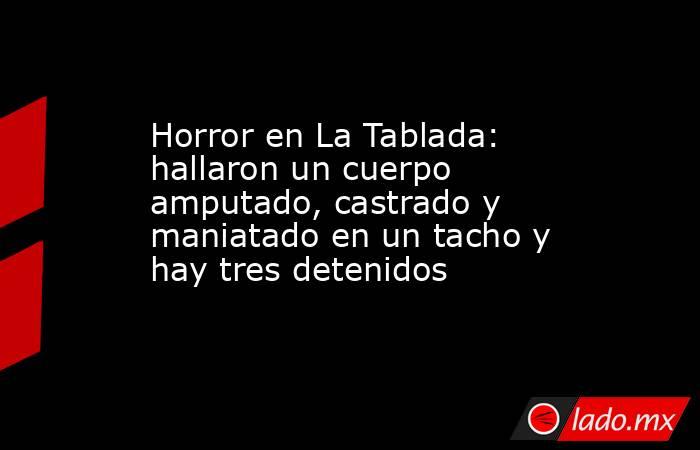 Horror en La Tablada: hallaron un cuerpo amputado, castrado y maniatado en un tacho y hay tres detenidos. Noticias en tiempo real