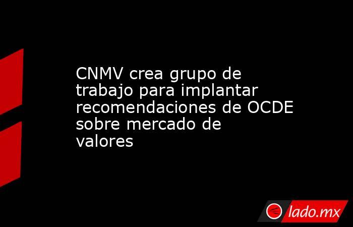 CNMV crea grupo de trabajo para implantar recomendaciones de OCDE sobre mercado de valores. Noticias en tiempo real