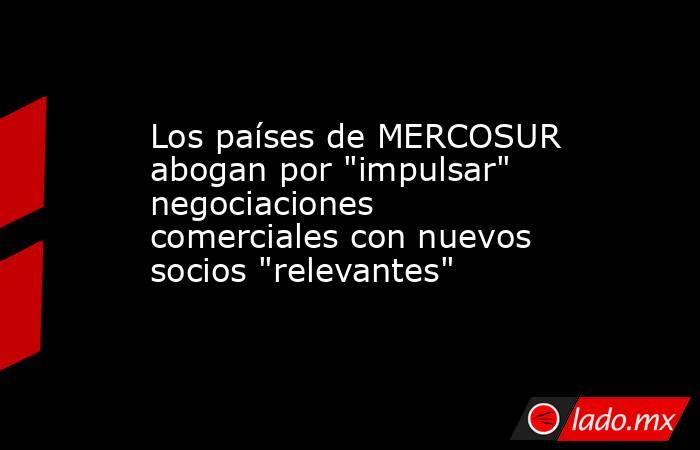 Los países de MERCOSUR abogan por 