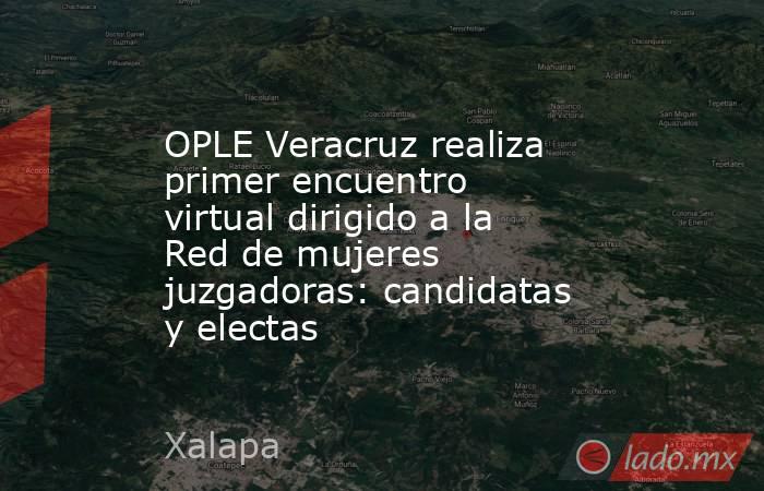 OPLE Veracruz realiza primer encuentro virtual dirigido a la Red de mujeres juzgadoras: candidatas y electas. Noticias en tiempo real
