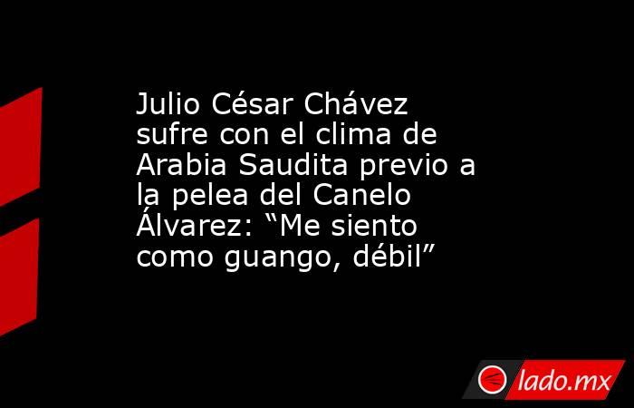 Julio César Chávez sufre con el clima de Arabia Saudita previo a la pelea del Canelo Álvarez: “Me siento como guango, débil”. Noticias en tiempo real