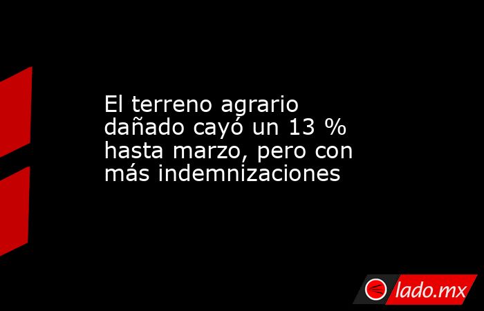 El terreno agrario dañado cayó un 13 % hasta marzo, pero con más indemnizaciones. Noticias en tiempo real
