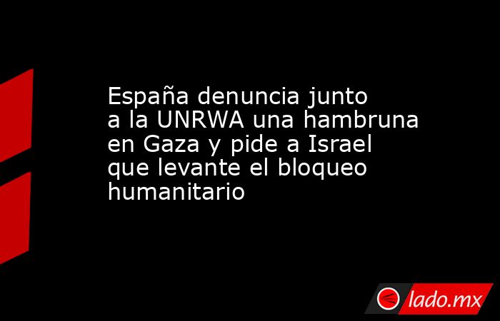 España denuncia junto a la UNRWA una hambruna en Gaza y pide a Israel que levante el bloqueo humanitario. Noticias en tiempo real