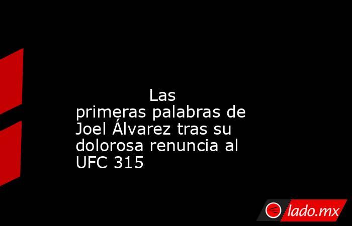                                                                                                                                      Las primeras palabras de Joel Álvarez tras su dolorosa renuncia al UFC 315                                                . Noticias en tiempo real