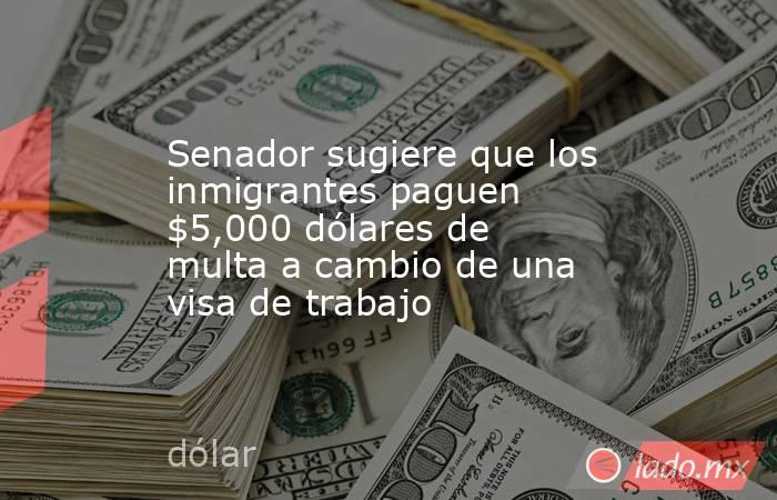 Senador sugiere que los inmigrantes paguen $5,000 dólares de multa a cambio de una visa de trabajo. Noticias en tiempo real