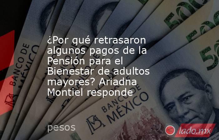 ¿Por qué retrasaron algunos pagos de la Pensión para el Bienestar de adultos mayores? Ariadna Montiel responde. Noticias en tiempo real