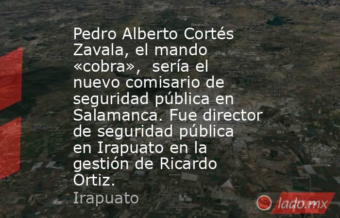 Pedro Alberto Cortés Zavala, el mando «cobra»,  sería el nuevo comisario de seguridad pública en Salamanca. Fue director de seguridad pública en Irapuato en la gestión de Ricardo Ortiz.. Noticias en tiempo real