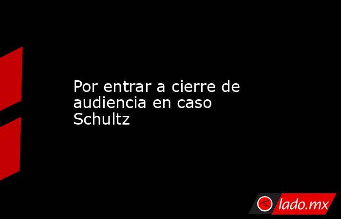 Por entrar a cierre de audiencia en caso Schultz. Noticias en tiempo real