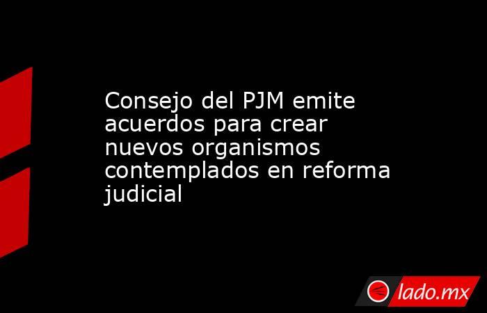Consejo del PJM emite acuerdos para crear nuevos organismos contemplados en reforma judicial. Noticias en tiempo real