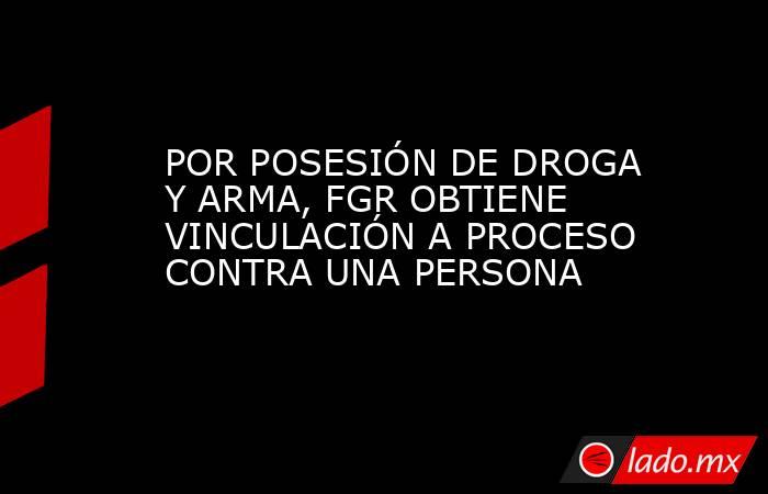 POR POSESIÓN DE DROGA Y ARMA, FGR OBTIENE VINCULACIÓN A PROCESO CONTRA UNA PERSONA  . Noticias en tiempo real