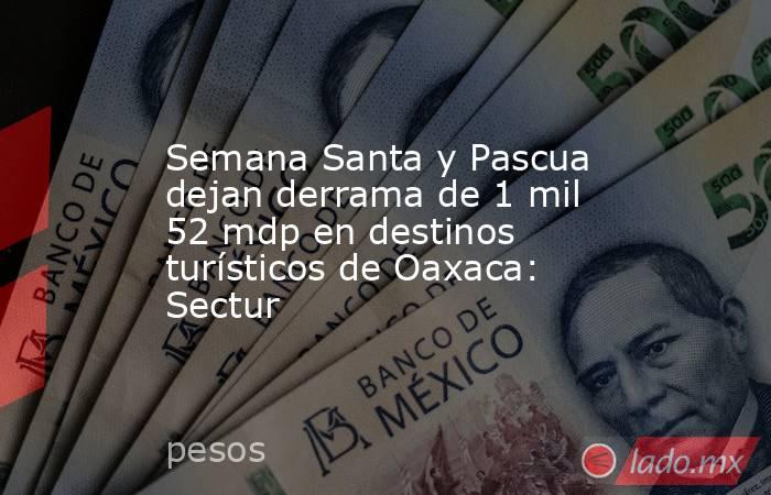 Semana Santa y Pascua dejan derrama de 1 mil 52 mdp en destinos turísticos de Oaxaca: Sectur. Noticias en tiempo real