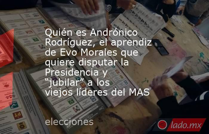 Quién es Andrónico Rodríguez, el aprendiz de Evo Morales que quiere disputar la Presidencia y “jubilar” a los viejos líderes del MAS. Noticias en tiempo real