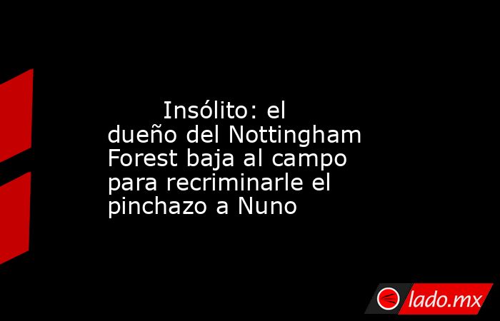                                                                                                        Insólito: el dueño del Nottingham Forest baja al campo para recriminarle el pinchazo a Nuno                                                             . Noticias en tiempo real