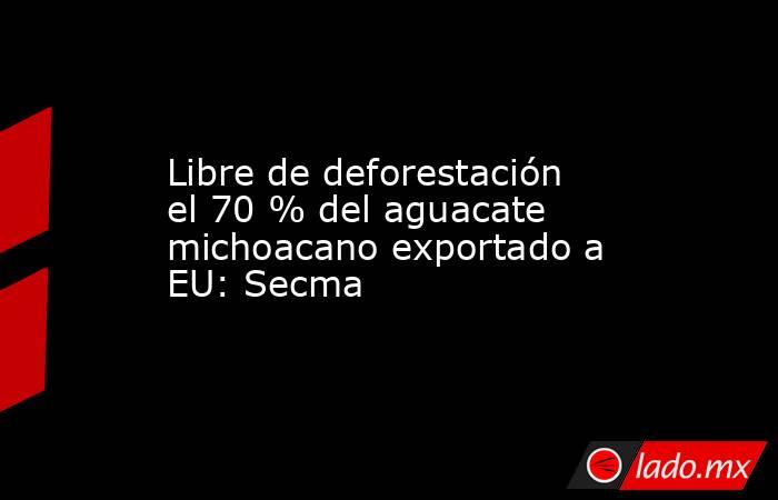 Libre de deforestación el 70 % del aguacate michoacano exportado a EU: Secma. Noticias en tiempo real