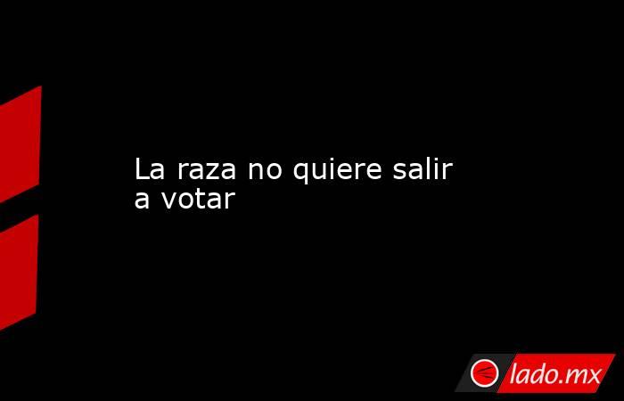 La raza no quiere salir a votar. Noticias en tiempo real