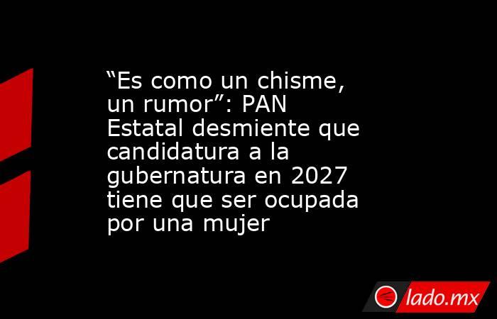 “Es como un chisme, un rumor”: PAN Estatal desmiente que candidatura a la gubernatura en 2027 tiene que ser ocupada por una mujer. Noticias en tiempo real
