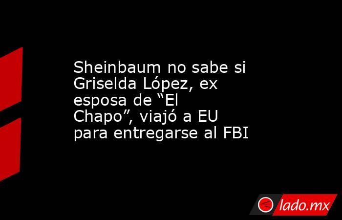 Sheinbaum no sabe si Griselda López, ex esposa de “El Chapo”, viajó a EU para entregarse al FBI. Noticias en tiempo real