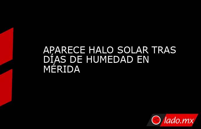 APARECE HALO SOLAR TRAS DÍAS DE HUMEDAD EN MÉRIDA. Noticias en tiempo real